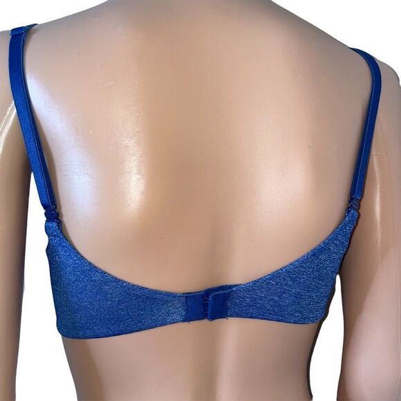 Blue Victoria's Secret bra padded underwire push up bra SZ 32D - Picture 2 of 7